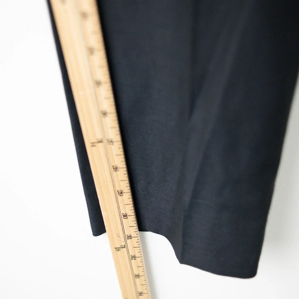 Banana Republic Slim Fit Redo Flexo Dress Pants Mens 34R Black Wool Blend NEW